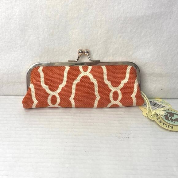 Spartina 449 Slender Case Linen and Leather Case Blue Suede Interior - Picture 2 of 5